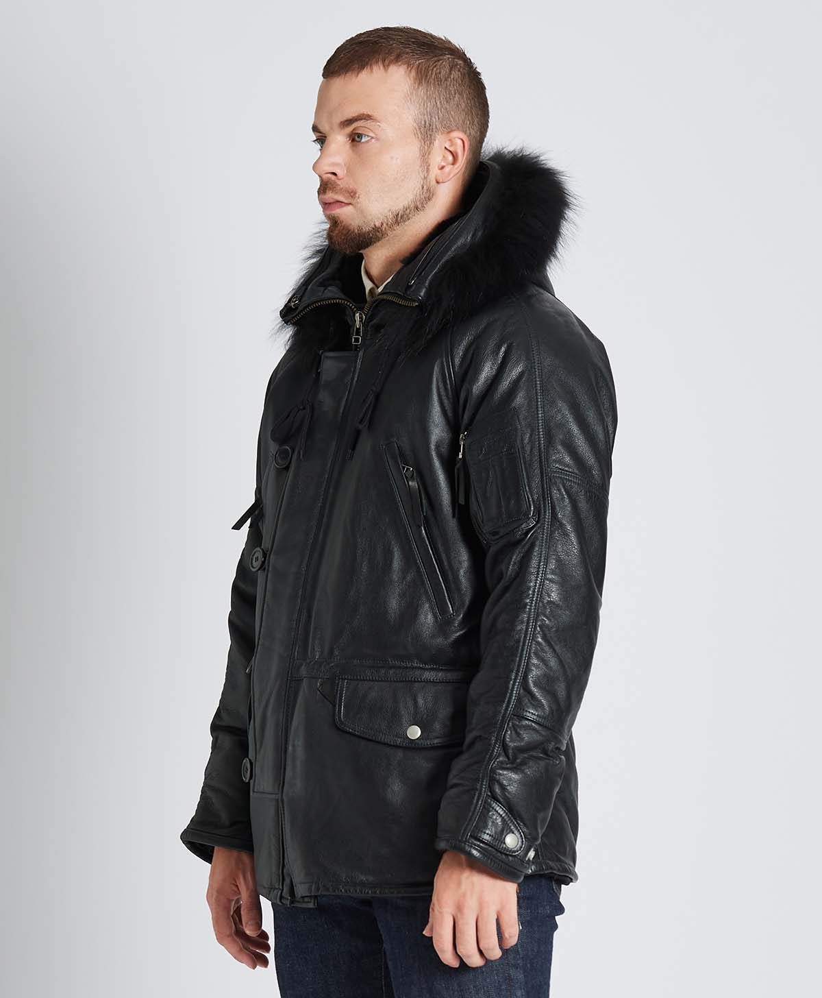 Leather jacket leather coat military | Kadoya official online shop 