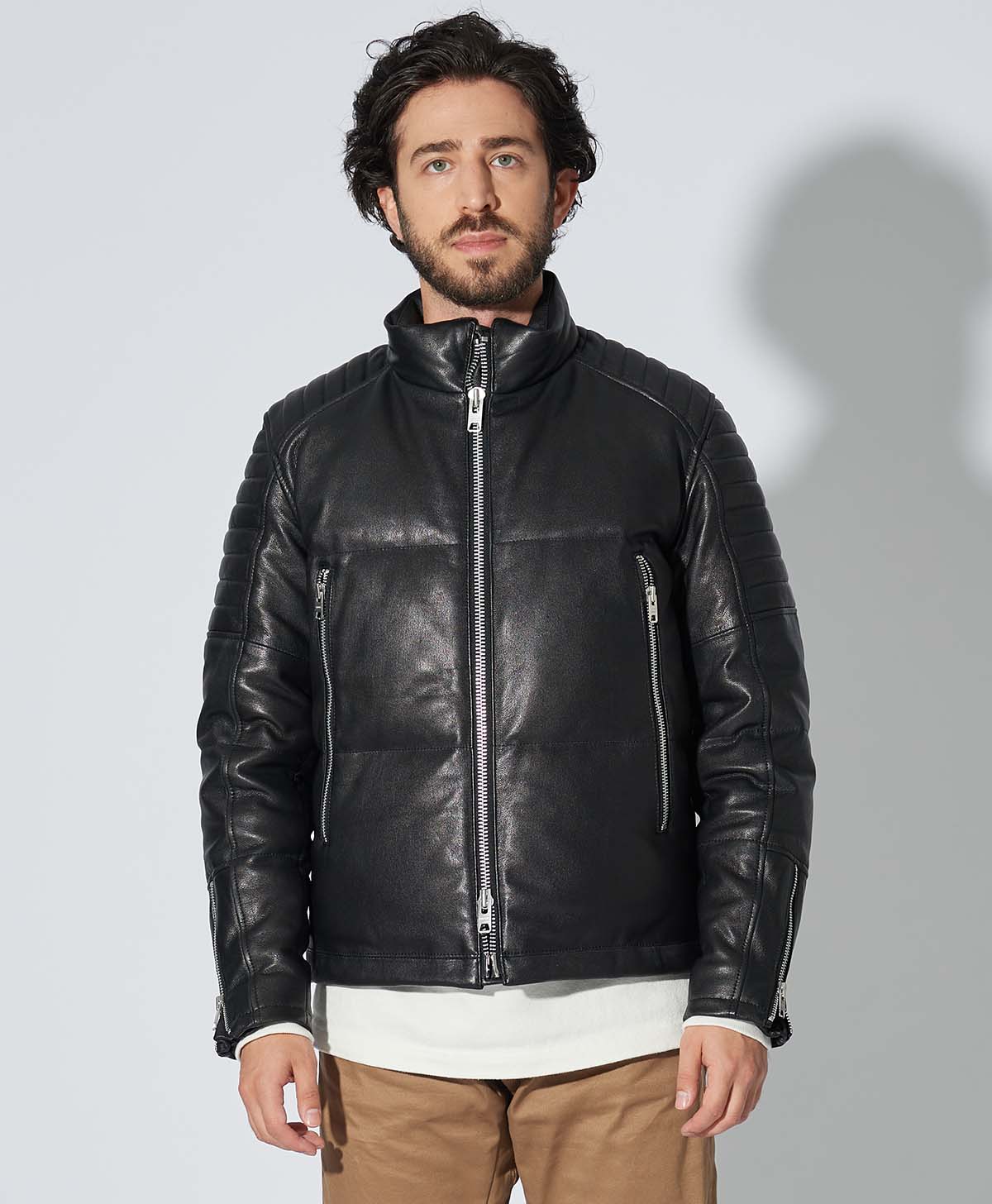 Leather jacket leather down padded | Kadoya official online shop 