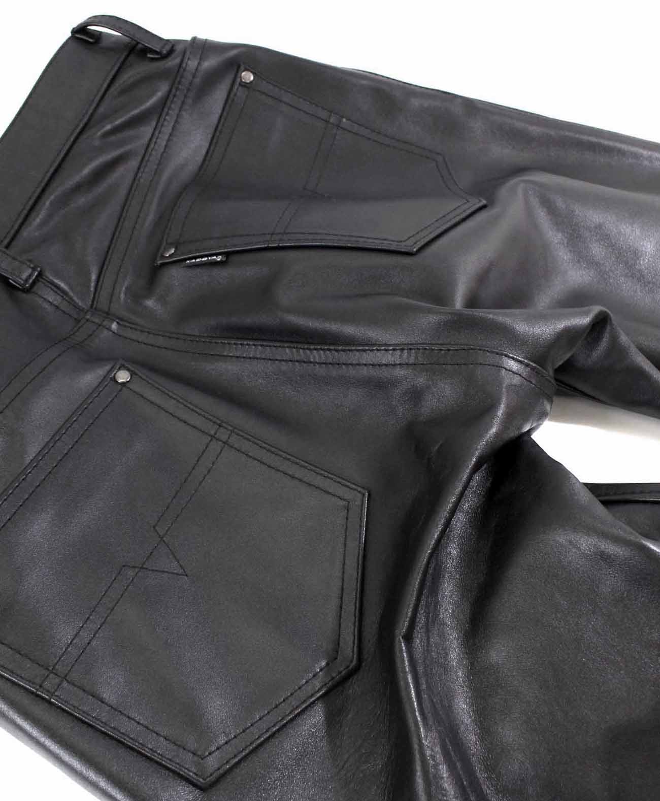 Leather pants straight leather pants Kadoya official online shop