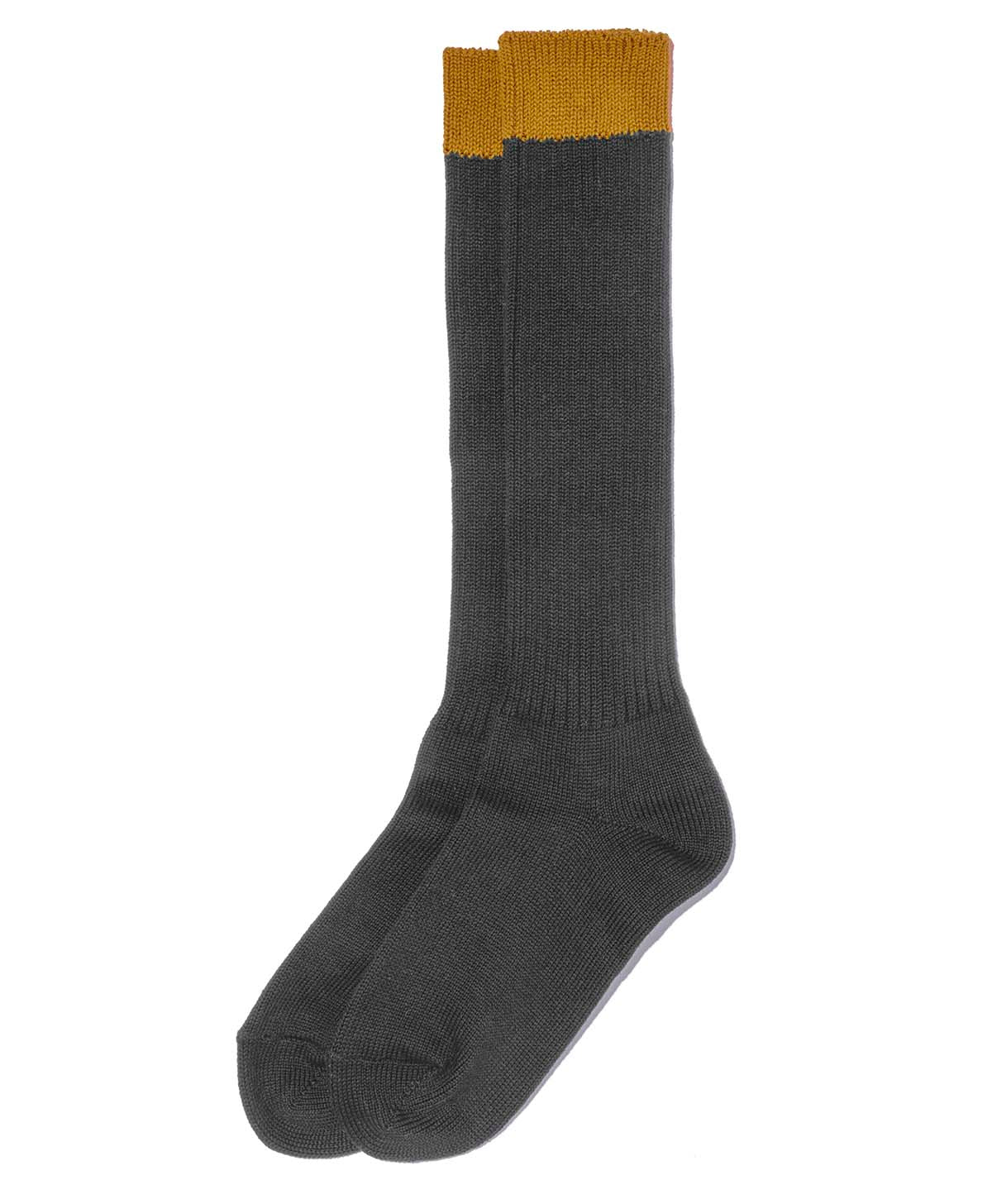 Stiefel Socken / Holzkohlegrau / Gelb