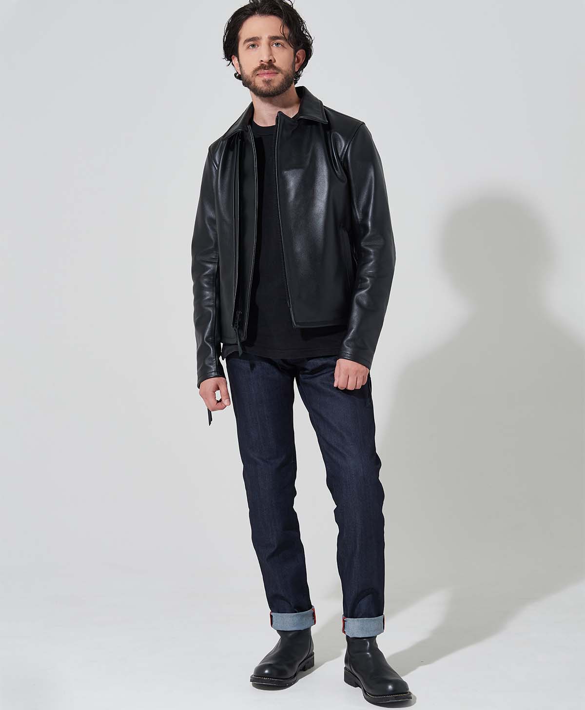 Leather jacket tight double leather jacket | Kadoya official 